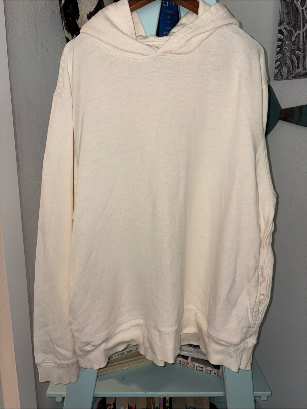 Outerknown Men's Cream Crewneck Hoodie Sweater